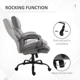 English Elm 500Lbs Big and Tall Office Chair With Wide Seat, Ergonomic Executive Computer Chair With Adjustable Height, Swivel Wheels and Linen Finish, Light Grey