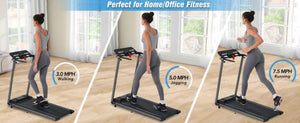 English Elm New Folding Walking Pad Treadmill 2.5hp Motor Incline Under Desk Home Gym Fit MS312896AAB