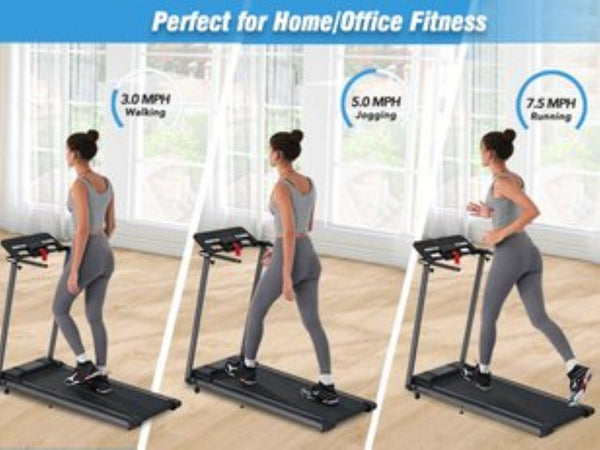 English Elm New Folding Walking Pad Treadmill 2.5hp Motor Incline Under Desk Home Gym Fit MS312896AAB