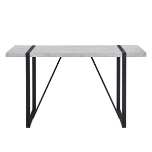 English Elm Modern 55" Dining Table for 4, Industrial MDF+Metal Rectangular Desk for Home, Office, Easy Assembly WF312270AAG