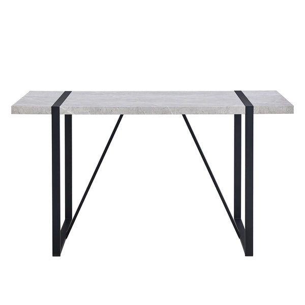 English Elm Modern 55" Dining Table for 4, Industrial MDF+Metal Rectangular Desk for Home, Office, Easy Assembly WF312270AAG