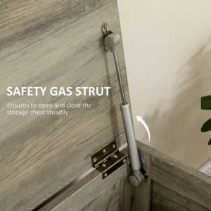 English Elm 30" Farmhouse Storage Chest with Gas-Strut Lid, 66 lb Capacity Trunk for Blankets, Entryway Decor W2225140853