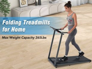 English Elm New Folding Walking Pad Treadmill 2.5hp Motor Incline Under Desk Home Gym Fit MS312896AAB
