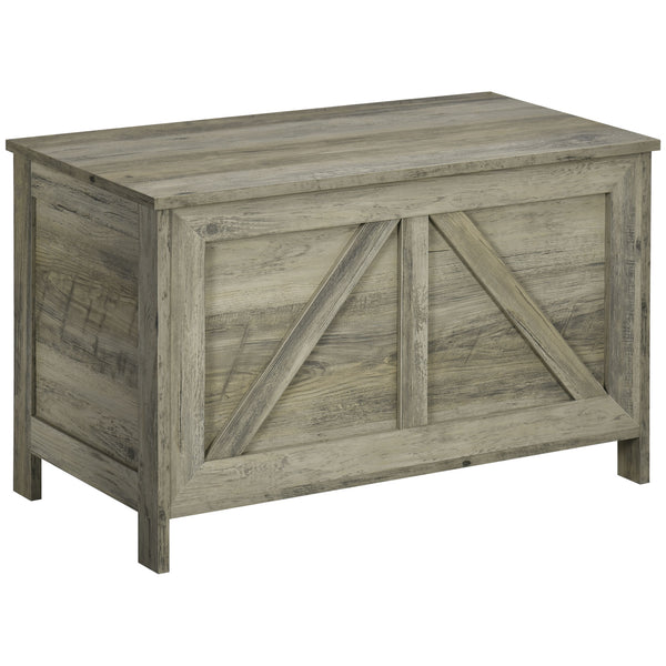 English Elm 30" Farmhouse Storage Chest with Gas-Strut Lid, 66 lb Capacity Trunk for Blankets, Entryway Decor W2225140853