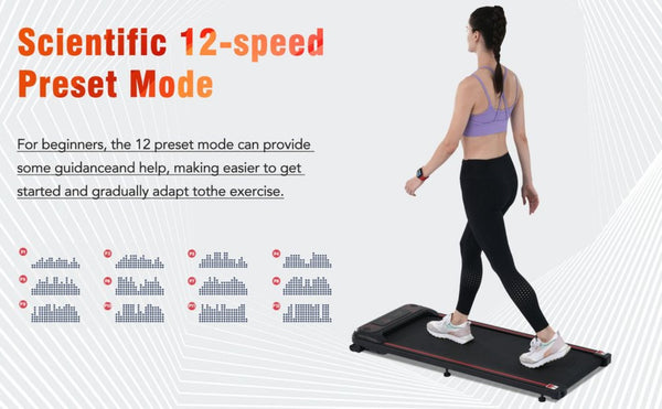 English Elm New Walking Pad Treadmill with Wrist Remote Incline and 265 Lb Capacity for Home Office MS312895AAB