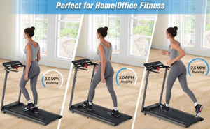 English Elm New Folding Walking Pad Treadmill 2.5hp Motor Incline Under Desk Home Gym Fit MS312896AAB