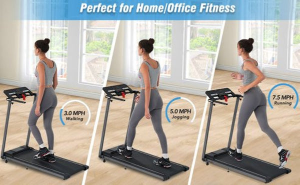 English Elm New Folding Walking Pad Treadmill 2.5hp Motor Incline Under Desk Home Gym Fit MS312896AAB