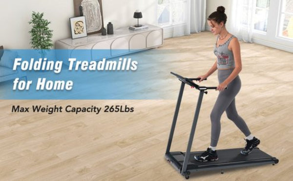 English Elm New Folding Walking Pad Treadmill 2.5hp Motor Incline Under Desk Home Gym Fit MS312896AAB
