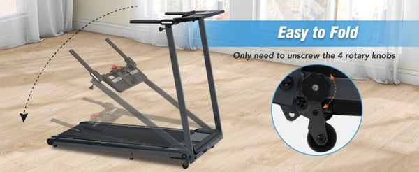 English Elm New Folding Walking Pad Treadmill 2.5hp Motor Incline Under Desk Home Gym Fit MS312896AAB