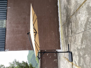 English Elm Square Solar Led Patio Umbrella Upf 40 Polyester Canopy with Crank Lift Wind Vent Tan W656127036