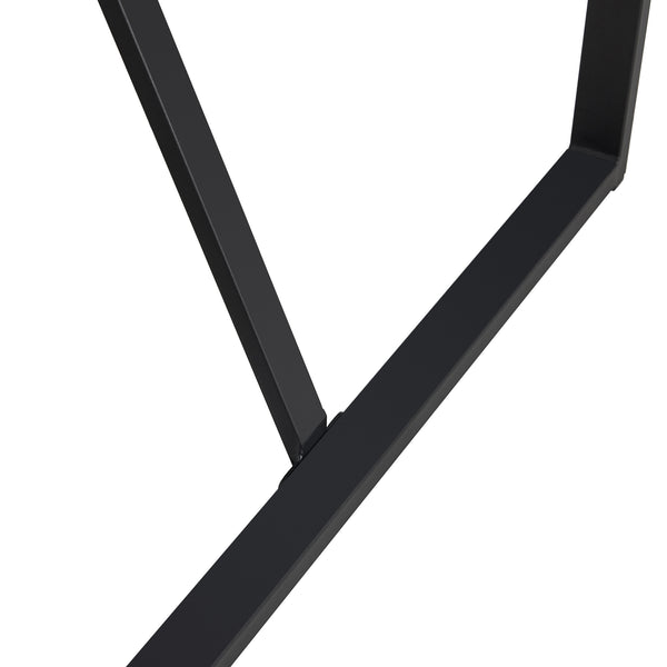 English Elm Modern 55" Dining Table for 4, Industrial MDF+Metal Rectangular Desk for Home, Office, Easy Assembly WF312270AAG