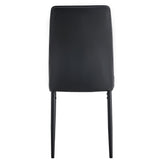 English Elm Modern Dining Chairs Set Of 6, Side Dining Room/Kitchen Chairs, Faux Leather Upholstered Seat and Metal Legs Side Chairs, Black