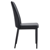 English Elm Modern Dining Chairs Set Of 6, Side Dining Room/Kitchen Chairs, Faux Leather Upholstered Seat and Metal Legs Side Chairs, Black