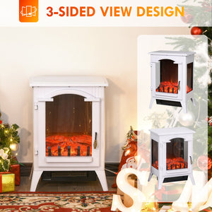 English Elm 23" Electric Fireplace Heater Stove with Realistic LED Logs, 750/1500W Heat, Safety Features, White W2225140844