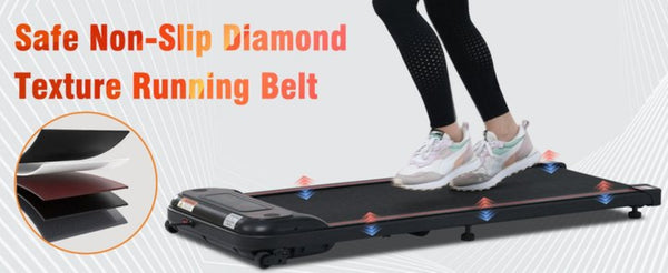 English Elm New Walking Pad Treadmill with Wrist Remote Incline and 265 Lb Capacity for Home Office MS312895AAB