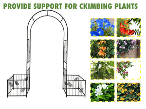 English Elm Metal Powder-coated Iron Garden Arch Trellis for Climbing Plants Weddings Events W656127045