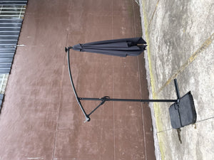 English Elm Square Solar Led Patio Umbrella Upf 40 Polyester Canopy with Crank Lift Wind Vent Anthracite W656127038