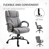 English Elm 500Lbs Big and Tall Office Chair With Wide Seat, Ergonomic Executive Computer Chair With Adjustable Height, Swivel Wheels and Linen Finish, Light Grey