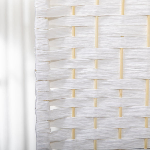 English Elm 3 Panel Room Divider | 67" Hand-Woven Wave Privacy Screen, Foldable Bamboo-Paper Panels for Home Office Decorating W2225140848