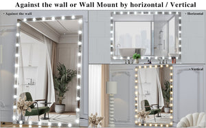 English Elm Hollywood Led Full Body Mirror - Extra Large 72X48 Vanity Mirror With 3 Adjustable Color Modes & Dimmable Lights W708131918