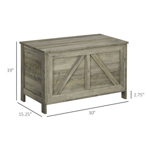 English Elm 30" Farmhouse Storage Chest with Gas-Strut Lid, 66 lb Capacity Trunk for Blankets, Entryway Decor W2225140853