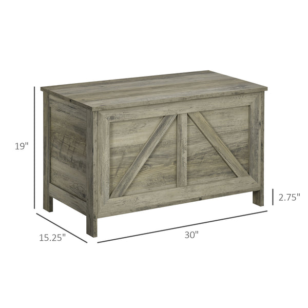 English Elm 30" Farmhouse Storage Chest with Gas-Strut Lid, 66 lb Capacity Trunk for Blankets, Entryway Decor W2225140853