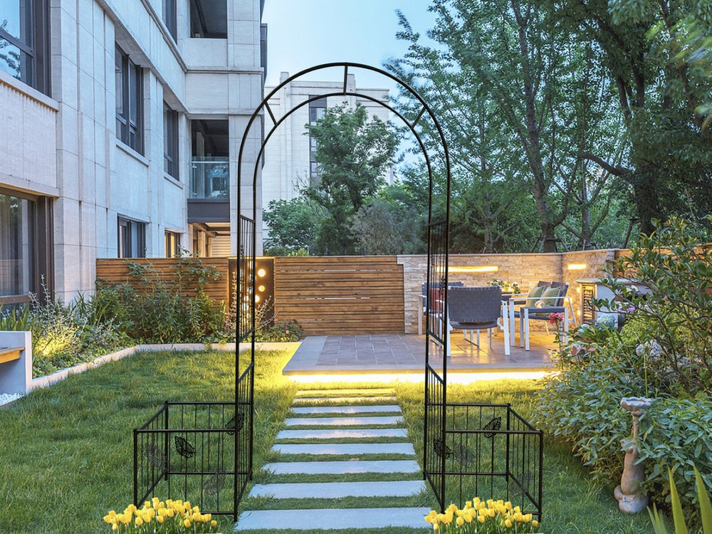 English Elm Metal Powder-coated Iron Garden Arch Trellis for Climbing Plants Weddings Events W656127045