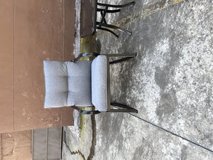 English Elm ROCKER Patio Bistro Chair and Teapoy Set - Ergonomic Metal Rockers, Thick Cushions, Sturdy Build Medium grey W656127052