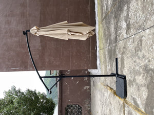 English Elm Rectangle Solar Led Patio Umbrella with Crank Lift Upf 40 Waterproof Garden Shade Tan W656127030