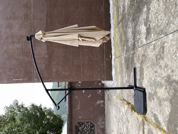 English Elm Rectangle Solar Led Patio Umbrella with Crank Lift Upf 40 Waterproof Garden Shade Tan W656127030