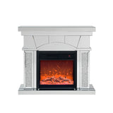 Hearth and Haven W 46" X D 12.5" X H 41" Dome Door Acrylic Mirror Fireplace Cabinet, TV Fireplace Cabinet W1005S00003