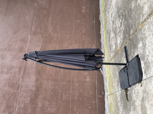 English Elm Square Solar Led Patio Umbrella Upf 40 Polyester Canopy with Crank Lift Wind Vent Anthracite W656127038