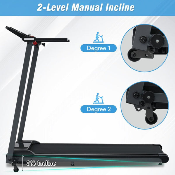 English Elm New Folding Walking Pad Treadmill 2.5hp Motor Incline Under Desk Home Gym Fit MS312896AAB