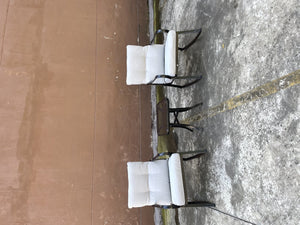 English Elm ROCKER Patio Bistro Chair and Teapoy Set - Ergonomic Metal Rockers, Thick Cushions, Sturdy Build Off White W656127051