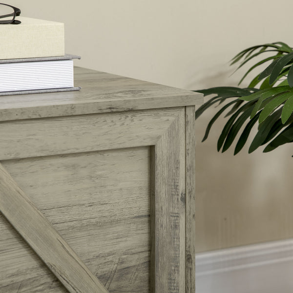 English Elm 30" Farmhouse Storage Chest with Gas-Strut Lid, 66 lb Capacity Trunk for Blankets, Entryway Decor W2225140853