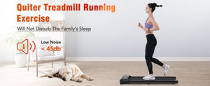 English Elm New Walking Pad Treadmill with Wrist Remote Incline and 265 Lb Capacity for Home Office MS312895AAB