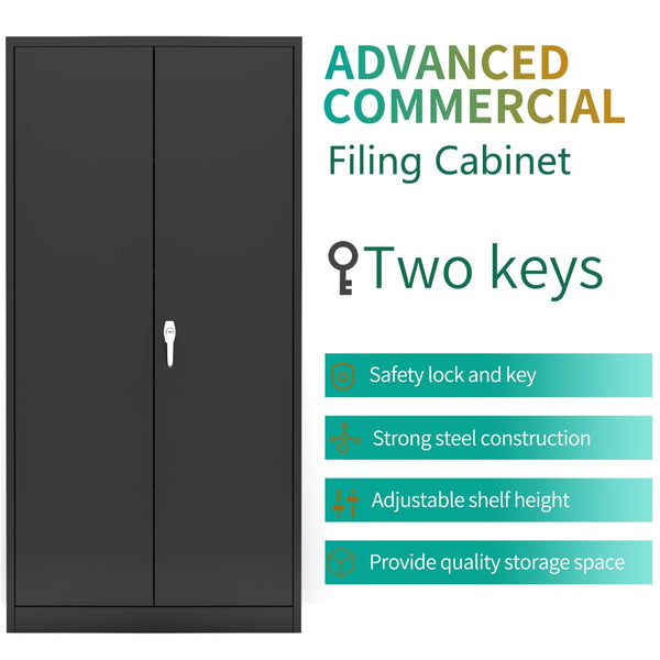 English Elm Steel Locking Storage Cabinet with Adjustable Shelves for Garage and Utility Rooms W1505141144