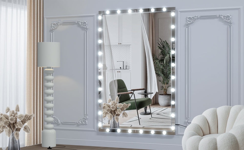 English Elm Hollywood Led Full Body Mirror - Extra Large 72X48 Vanity Mirror With 3 Adjustable Color Modes & Dimmable Lights W708131918