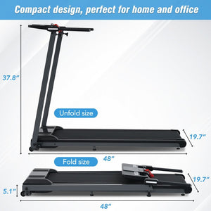 English Elm New Folding Walking Pad Treadmill 2.5hp Motor Incline Under Desk Home Gym Fit MS312896AAB