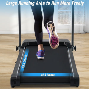 English Elm New Folding Walking Pad Treadmill 2.5hp Motor Incline Under Desk Home Gym Fit MS312896AAB