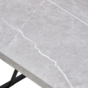 English Elm Modern 55" Dining Table for 4, Industrial MDF+Metal Rectangular Desk for Home, Office, Easy Assembly WF312270AAG