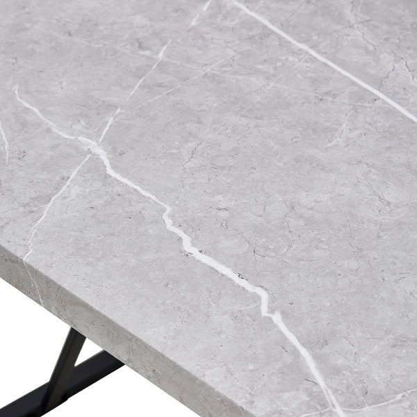 English Elm Modern 55" Dining Table for 4, Industrial MDF+Metal Rectangular Desk for Home, Office, Easy Assembly WF312270AAG