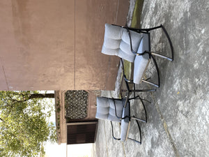English Elm ROCKER Patio Bistro Chair and Teapoy Set - Ergonomic Metal Rockers, Thick Cushions, Sturdy Build Medium grey W656127052