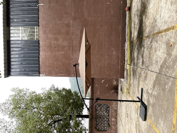English Elm Rectangle Solar Led Patio Umbrella with Crank Lift Upf 40 Waterproof Garden Shade Mushroom W656127033