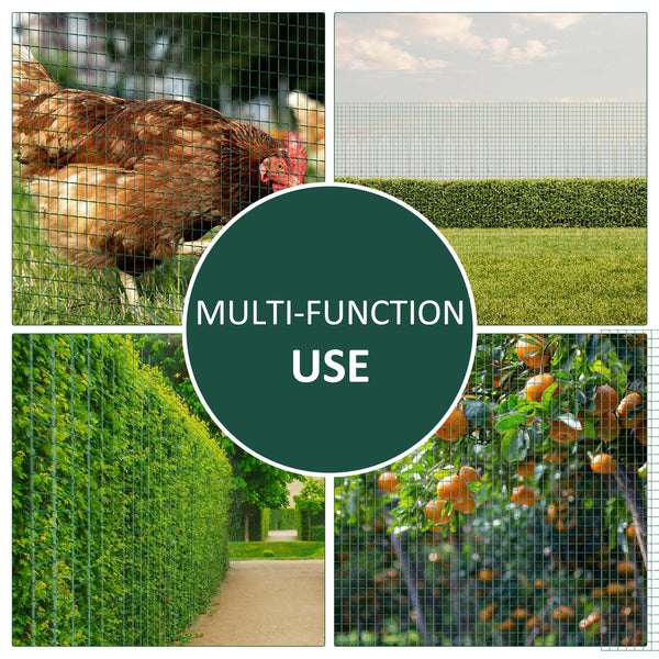 English Elm PawHut 98' x 35.5" PVC-Coated Steel Hardware Cloth Roll, 1/2 x1" Mesh for Garden & Poultry Defense W2225141112