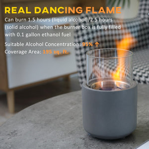 English Elm Tabletop Mini Concrete Ethanol Fire Bowl - Clean-Burning, Portable Fireplace For Cozy Ambience W2225141043-GIGA