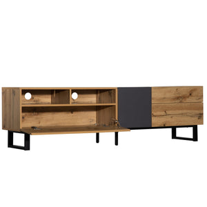 English Elm Modern TV Stand 42" Console for Large TVs, Sturdy 110lb Capacity, Double Storage & Drop Door Design Wood WF303474AAQ