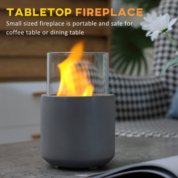English Elm Tabletop Mini Concrete Ethanol Fire Bowl - Clean-Burning, Portable Fireplace For Cozy Ambience W2225141043-GIGA