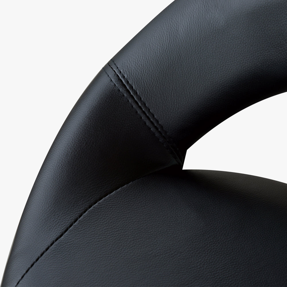 English Elm Crescent Adjustable Rolling Salon Stool – Breathable Open Back, Foam Seat, 360° Swivel, 5 Casters, Black W2225141195