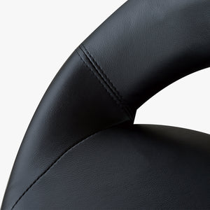 English Elm Crescent Adjustable Rolling Salon Stool – Breathable Open Back, Foam Seat, 360° Swivel, 5 Casters, Black W2225141195